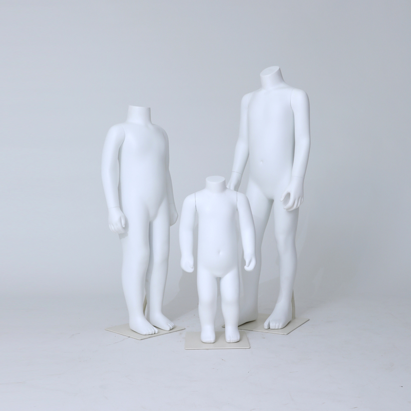 Headless Kids Mannequins Full Body,Fully Formed Hands,Matte White  C-MHE